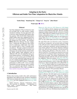 Adapting in the Dark: Efficient and Stable Test-Time Adaptation for Black-Box Models