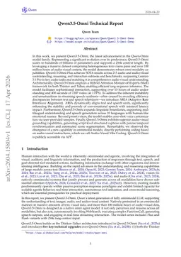 Qwen3.5-Omni Technical Report
