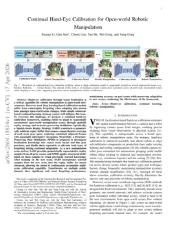 Continual Hand-Eye Calibration for Open-world Robotic Manipulation