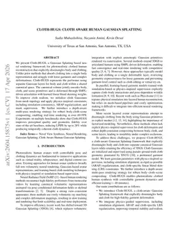 CLOTH-HUGS: Cloth Aware Human Gaussian Splatting