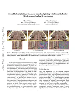 Neural Gabor Splatting: Enhanced Gaussian Splatting with Neural Gabor for High-frequency Surface Reconstruction