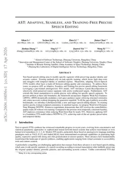AST: Adaptive, Seamless, and Training-Free Precise Speech Editing