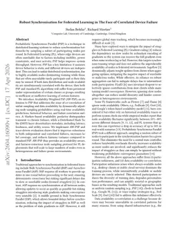 Robust Synchronisation for Federated Learning in The Face of Correlated Device Failure