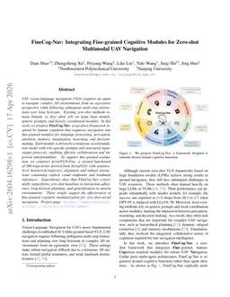FineCog-Nav: Integrating Fine-grained Cognitive Modules for Zero-shot Multimodal UAV Navigation
