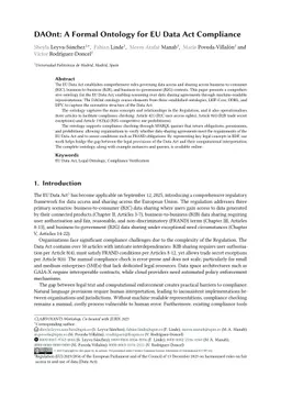 DAOnt: A Formal Ontology for EU Data Act Compliance