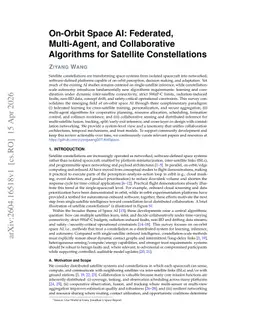 On-Orbit Space AI: Federated, Multi-Agent, and Collaborative Algorithms for Satellite Constellations