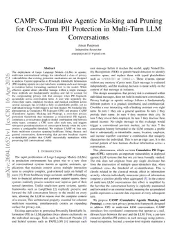 CAMP: Cumulative Agentic Masking and Pruning for Privacy Protection in Multi-Turn LLM Conversations