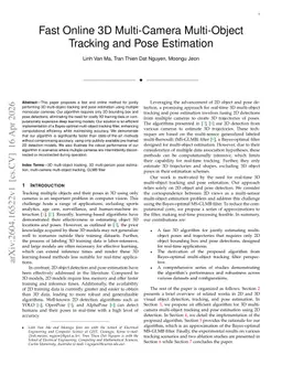 Fast Online 3D Multi-Camera Multi-Object Tracking and Pose Estimation