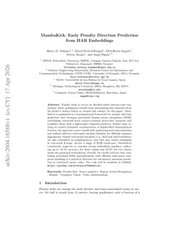 MambaKick: Early Penalty Direction Prediction from HAR Embeddings