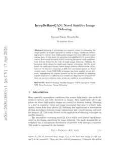 IncepDeHazeGAN: Novel Satellite Image Dehazing