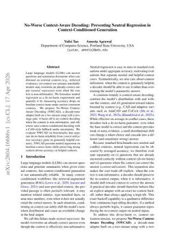 No-Worse Context-Aware Decoding: Preventing Neutral Regression in Context-Conditioned Generation