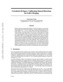 Crowded in B-Space: Calibrating Shared Directions for LoRA Merging