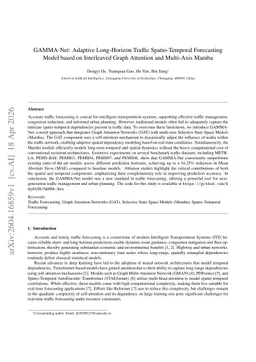 GAMMA-Net: Adaptive Long-Horizon Traffic Spatio-Temporal Forecasting Model based on Interleaved Graph Attention and Multi-Axis Mamba
