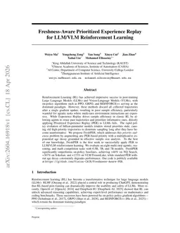 Freshness-Aware Prioritized Experience Replay for LLM/VLM Reinforcement Learning