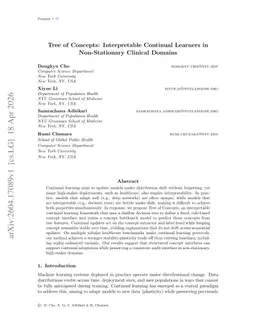 Tree of Concepts: Interpretable Continual Learners in Non-Stationary Clinical Domains