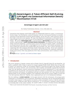 GenericAgent: A Token-Efficient Self-Evolving LLM Agent via Contextual Information Density Maximization (V1.0)
