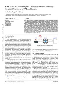 CASCADE: A Cascaded Hybrid Defense Architecture for Prompt Injection Detection in MCP-Based Systems