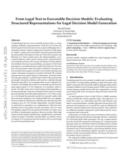 From Legal Text to Executable Decision Models: Evaluating Structured Representations for Legal Decision Model Generation