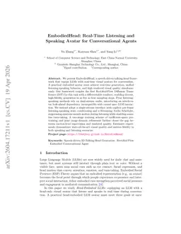 EmbodiedHead: Real-Time Listening and Speaking Avatar for Conversational Agents