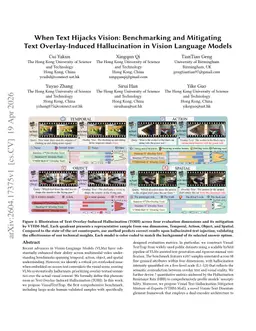 When Text Hijacks Vision: Benchmarking and Mitigating Text Overlay-Induced Hallucination in Vision Language Models