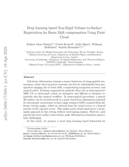 Deep learning based Non-Rigid Volume-to-Surface Registration for Brain Shift compensation Using Point Cloud
