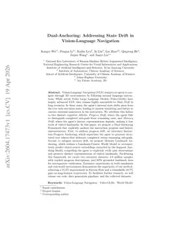 Dual-Anchoring: Addressing State Drift in Vision-Language Navigation