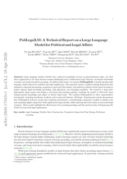 PoliLegalLM: A Technical Report on a Large Language Model for Political and Legal Affairs