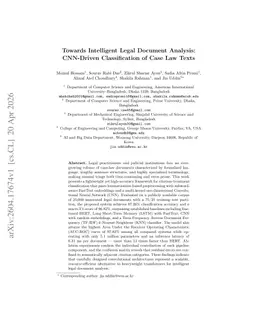 Towards Intelligent Legal Document Analysis: CNN-Driven Classification of Case Law Texts