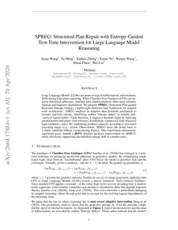 SPREG: Structured Plan Repair with Entropy-Guided Test-Time Intervention for Large Language Model Reasoning