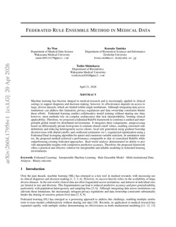 Federated Rule Ensemble Method in Medical Data