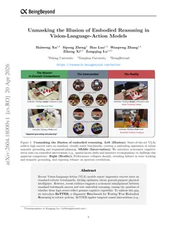 Unmasking the Illusion of Embodied Reasoning in Vision-Language-Action Models