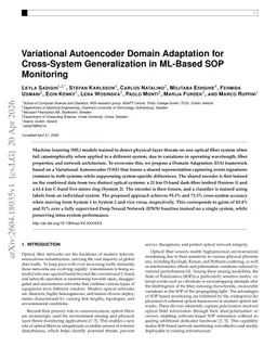 Variational Autoencoder Domain Adaptation for Cross-System Generalization in ML-Based SOP Monitoring