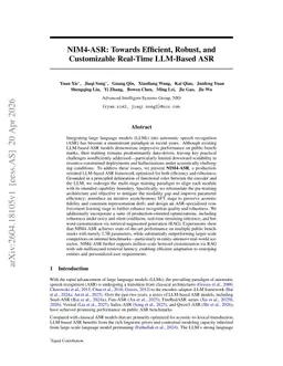 NIM4-ASR: Towards Efficient, Robust, and Customizable Real-Time LLM-Based ASR