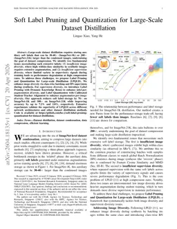 Soft Label Pruning and Quantization for Large-Scale Dataset Distillation