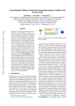 FreezeEmpath: Efficient Training for Empathetic Spoken Chatbots with Frozen LLMs