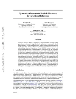 Symmetry Guarantees Statistic Recovery in Variational Inference