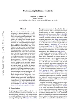 Understanding the Prompt Sensitivity