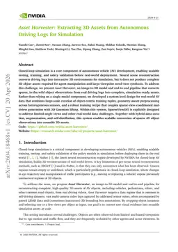 Asset Harvester: Extracting 3D Assets from Autonomous Driving Logs for Simulation