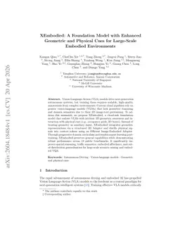 XEmbodied: A Foundation Model with Enhanced Geometric and Physical Cues for Large-Scale Embodied Environments