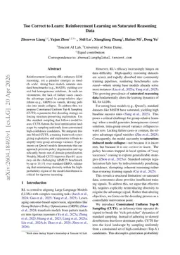 Too Correct to Learn: Reinforcement Learning on Saturated Reasoning Data