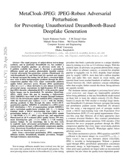 MetaCloak-JPEG: JPEG-Robust Adversarial Perturbation for Preventing Unauthorized DreamBooth-Based Deepfake Generation