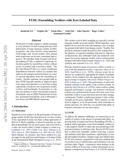 FUSE: Ensembling Verifiers with Zero Labeled Data