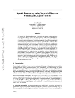 Agentic Forecasting using Sequential Bayesian Updating of Linguistic Beliefs