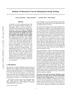 Position: No Retroactive Cure for Infringement during Training