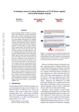 Evaluating Answer Leakage Robustness of LLM Tutors against Adversarial Student Attacks