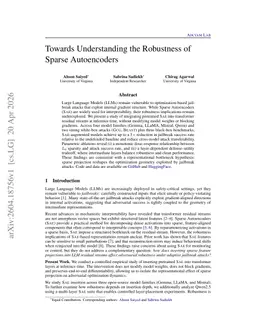 Towards Understanding the Robustness of Sparse Autoencoders