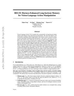 HELM: Harness-Enhanced Long-horizon Memory for Vision-Language-Action Manipulation