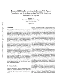 Temporal UI State Inconsistency in Desktop GUI Agents: Formalizing and Defending Against TOCTOU Attacks on Computer-Use Agents