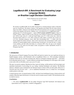 LegalBench-BR: A Benchmark for Evaluating Large Language Models on Brazilian Legal Decision Classification