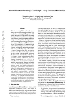 Personalized Benchmarking: Evaluating LLMs by Individual Preferences